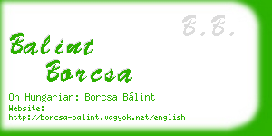 balint borcsa business card